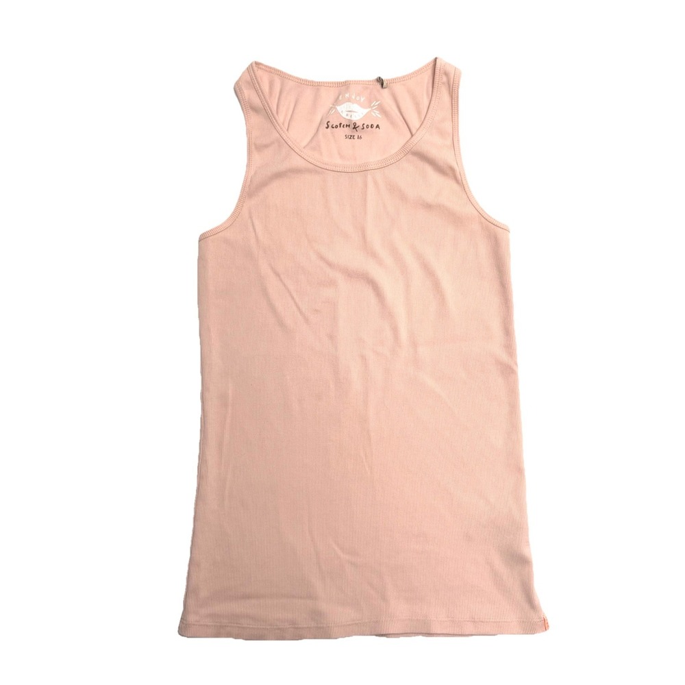 Scotch & Soda R'Belle Youth XL Size 16 Light Pink Ribbed Racerback Tank‎ Top